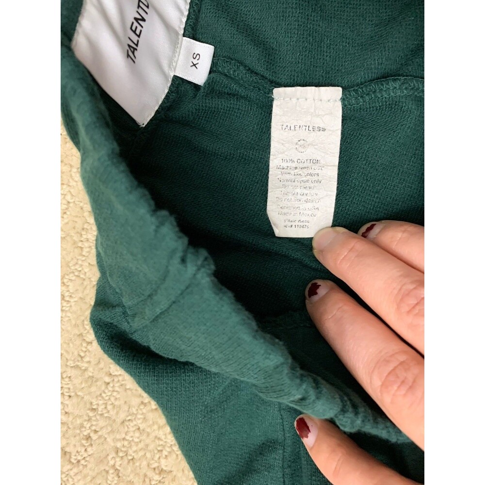 Talentless Womens Green French Terry Elastic Waistband Flare Lounge Pants XS - Picture 5 of 8